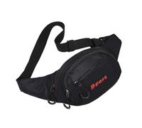 Gürteltasche - Lässige Gürteltasche | Umhängetasche mit Reißverschlusstaschen, kleine Gürteltasche für Damen mit separaten Taschen, 1 Schulter Umhängetasche für Wandern, Sport, Radfahren, schwarz