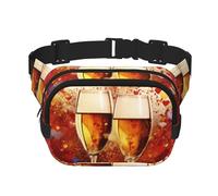 Gürteltasche mit buntem Herz in Champagnerfarben, verstellbare Umhängetasche, große Hüfttasche, Reisegürteltasche, Unisex, Bauchtasche