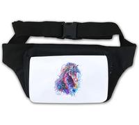 Gürteltasche mit buntem Pferdemotiv, Weiß