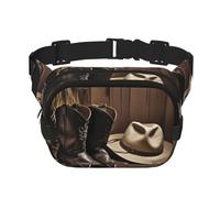 Gürteltasche mit Cowboy-Hut, Westernstiefel, klein, modisch, Umhängetasche, leicht, für Damen und Herren, Laufen, Workout, Wandern, Reisen