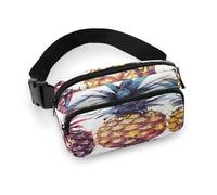Gürteltasche mit drei Ananas-Muster, leichte Gürteltasche mit verstellbarem Riemen, Hüfttasche für Laufen, Reisen