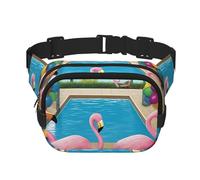 Gürteltasche mit Flamingo und Schwimmbad, verstellbare Umhängetasche, große Hüfttasche, Reisegürteltasche, Unisex, Bauchtasche