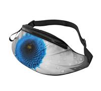 Gürteltasche mit Gänseblümchen-Motiv für Herren und Damen, modisch, zum Laufen, wasserdicht, Crossbody-Tasche mit verstellbarem Riemen, Sport-Hüfttasche für Reisen, Geldbörse, Weiß / Blau