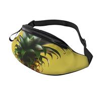 Gürteltasche mit gelbem Ananas-Design, wasserdicht, Sport-Hüfttasche, modische Gürteltasche, Umhängetasche, Hüfttasche mit verstellbarem Riemen, große Schultertasche, Geldbörse für Reisen, Wandern