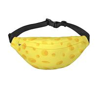 Gürteltasche mit gelbem Käse-Muster, leicht, Bauchtasche für Reisen, mit verstellbarem Riemen, Schwarz , Einheitsgröße, Geldgürtel