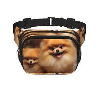 Gürteltasche mit gelbem Zwergspitz, klein, modisch, Crossbody, leicht, für Damen und Herren, Laufen, Workout, Wandern, Reisen