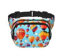 Gürteltasche mit Heißluftballon-Aufdruck, mit verstellbarem Riemen, quadratisch, doppellagig, Unisex, überall