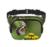 Gürteltasche mit leuchtendem Schmetterling, 1 Druck, für Damen und Herren, mit verstellbarem Gurt, für Reisen, Wandern, Radfahren
