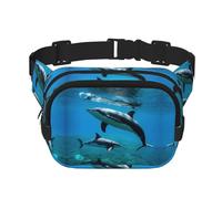 Gürteltasche mit lustigem Delfin-Druck, für Damen und Herren, mit verstellbarem Gurt, für Reisen, Wandern, Radfahren