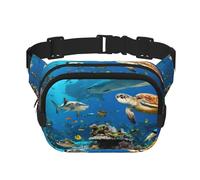 Gürteltasche mit Meeresschildkröten-Motiv, für Damen und Herren, mit verstellbarem Gurt, für Reisen, Wandern, Radfahren