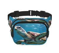 Gürteltasche mit Meeresschildkröten-Motiv, für Damen und Herren, mit verstellbarem Gurt, für Reisen, Wandern, Radfahren