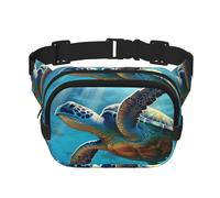 Gürteltasche mit Meeresschildkröten-Motiv, für Damen und Herren, mit verstellbarem Gurt, für Reisen, Wandern, Radfahren