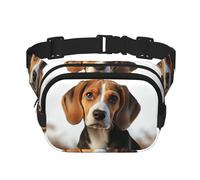 Gürteltasche mit niedlichem Beagle-Motiv, wasserdicht, verstellbar, modisch, lässig, Crossbody-Tasche, Bauchtasche für Laufen, Workout, Wandern, Reisen, Schwarz, Einheitsgröße, Schwarz , Einheitsgröße