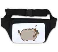 Gürteltasche mit niedlichem Detektiv-Katzen-Cartoon-Grafik, Weiß