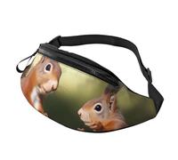 Gürteltasche mit niedlichem Eichhörnchen-Motiv, für Damen und Herren, modisch, zum Laufen, wasserdicht, Crossbody-Tasche mit verstellbarem Riemen, Sport-Hüfttasche für Reisen
