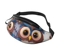 Gürteltasche mit niedlichem Eulen-Design für Damen und Herren, modisch, zum Laufen, wasserdicht, Crossbody-Tasche mit verstellbarem Riemen, Sport-Hüfttasche für Reisen