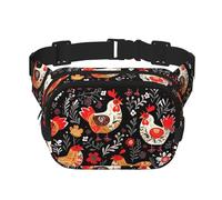 Gürteltasche mit niedlichem Hahn und Hühnern, klein, modisch, leicht, für Damen und Herren, Laufen, Workout, Wandern, Reisen