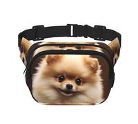 Gürteltasche mit niedlichem Zwergspitz, klein, modisch, leicht, für Damen und Herren, Laufen, Workout, Wandern, Reisen