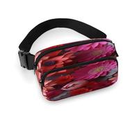 Gürteltasche mit roten Blumen, leicht, mit verstellbarem Riemen, Hüfttasche für Laufen, Reisen