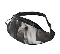 Gürteltasche mit schwarzem und weißem Pferd, für Damen und Herren, modische Hüfttasche, Reise-Crossbody-Tasche mit verstellbarem Gurt, wasserdichte Brusttasche, Fahrrad-Bauchtasche
