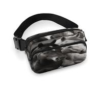 Gürteltasche mit schwarzem und weißem Pferd, leicht, mit verstellbarem Gurt, Hüfttasche für Laufen, Reisen