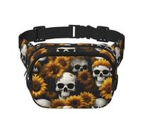 Gürteltasche mit Sonnenblumen-Motiv, Halloween-Motiv, für Damen und Herren, mit verstellbarem Gurt, für Reisen, Wandern, Radfahren