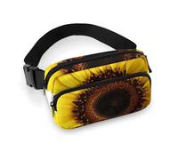 Gürteltasche mit Sonnenblumen-Motiv, modische Bauchtasche mit verstellbarem Riemen, für Outdoor-Workout, Radfahren, Uni, weiß, 20 x 13 cm, Hüfttasche, weiß, 20x13cm, Hüfttasche