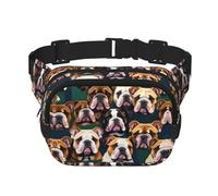 Gürteltasche mit süßem englischen Bulldoggen-Druck, mit verstellbarem Riemen, quadratisch, doppellagig, Unisex, überall