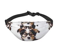 Gürteltasche mit süßem Hund mit Brille, für Männer und Frauen, modische Hüfttasche überall, Crossbody-Tasche, Geldbörse, Hüfttasche mit verstellbarem Riemen, wasserdichte Brusttasche für Reisen,
