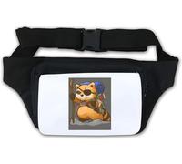 Gürteltasche mit süßem Waschbär-Design, für Reisende, Abenteurer, Weiß