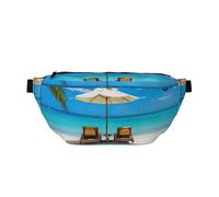 Gürteltasche mit tropischem Meeresmotiv, lässig, leicht, mit verstellbarem Riemen, Weiß