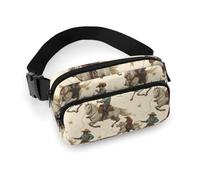 Gürteltasche mit Vintage-Cowboy-Motiv und Pferdeaufdruck, Umhängetasche für Damen, modische Gürteltasche