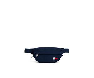 Gürteltasche TOMMY JEANS "TJM ESS DAILY CORD BUMBAG", Damen, Gr. B/H/T: 32cm x 13,5cm x 5,5cm, blau (dunkelblau), Textil, Taschen Gürteltasche, Unisex Gürteltasche, Minibag mit aufgenähter Logoflagge 