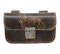 Gürteltasche Trachtentasche Ledertasche Trachten-Gürtel-Tasche Jagd Jäger Hirsch echt Leder braun Handarbeit Herren Damen Handytasche Waistbag Bauchtasche für Lederhose Unikat