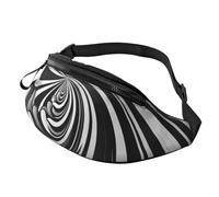 Gürteltasche, verstellbar, Wirbel-Design, für Damen und Herren, Weiß / Schwarz
