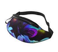 Gürteltasche, verstellbare Hüfttasche, Blau, Lila, Blume, Schmetterling, Crossbody-Tasche, Gürteltasche für Damen und Herren