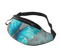 Gürteltasche, verstellbare Hüfttasche, hellblau, Schmetterling, Crossbody-Tasche, Gürteltasche für Damen und Herren