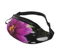 Gürteltasche, verstellbare Hüfttasche, lila Blume mit schwarzem Stein, Crossbody-Tasche, Gürteltasche für Damen und Herren