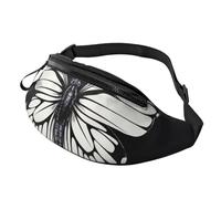 Gürteltasche, verstellbare Hüfttasche mit schwarzem und weißem Schmetterling, Crossbody-Tasche, Gürteltasche für Damen und Herren