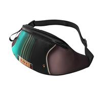 Gürteltasche, verstellbare Hüfttasche, Motiv: Musik, Grün, Gitarre, Crossbody-Tasche, Gürteltasche für Damen und Herren