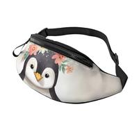 Gürteltasche, verstellbare Hüfttasche, Pinguin mit Blumen, Crossbody-Tasche, Gürteltasche für Damen und Herren