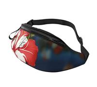 Gürteltasche, verstellbare Hüfttasche, rote Blumen, Crossbody-Tasche, Gürteltasche für Damen und Herren