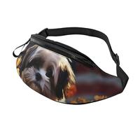 Gürteltasche, verstellbare Hüfttasche, Shih Tzu Hund und Blumen, Crossbody-Tasche, Gürteltasche für Damen und Herren