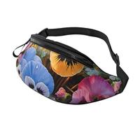 Gürteltasche, verstellbare Hüfttasche, Stiefmütterchen, Blumen, Crossbody-Tasche, Gürteltasche für Damen und Herren