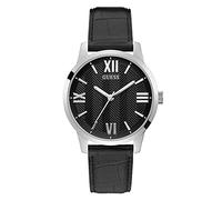 GUESS 42 mm Edelstahl-Armbanduhr, Silberfarben/Schwarz, Einheitsgröße, Quarzuhr