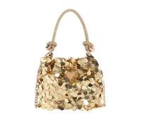 GUESS Abendtasche Umhängetasche Holiday Shine Pochette Mini Gold goldfarben
