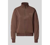 GUESS Activewear Relaxed Fit Sweatjacke aus elastischem Viskose-Mix in Schoko, Größe L