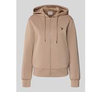 Guess Activewear Sweatjacke mit Label-Applikation in Taupe, Größe XS