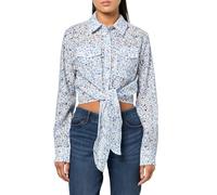 GUESS Adelaide Damen Langarmshirt mit Schleife, Pe Fleur Druck, Medium