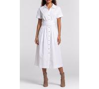 GUESS Adele V Neck Ss Midi True White A000 Größe: 38 | Blusenkleider Outlet | Damen | Weiß